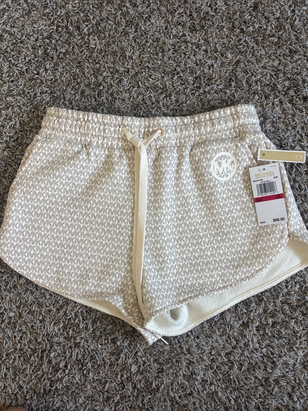 Michael Kors Cream Monogram Athletic Shorts